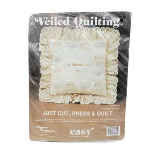 Veiled Quilting Pillow Kit #VQH-02 VTG 1984 Flying Fingers Easy "Home" NOS